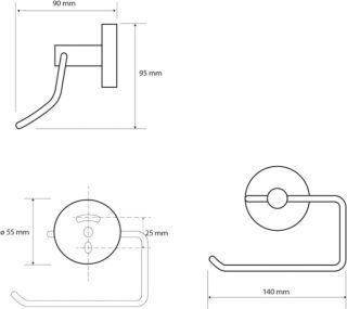 Держатель туалетной бумаги Sapho X-Round чёрный XB700